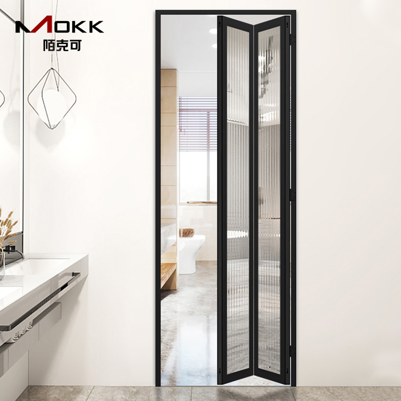 Folding Door Accordion Bi-Fold Residential Commercial Composite Interior Glass Folding Door Patio Doors Glass Folding Doors, Aluminum Alloy Folding Doors