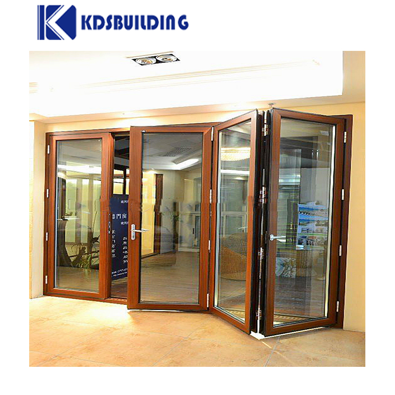 Kdsbuiling Exterior Accordion Thermal Break Sound Insulation Sliding Retractable Fly Screens Bi Folding Doors
