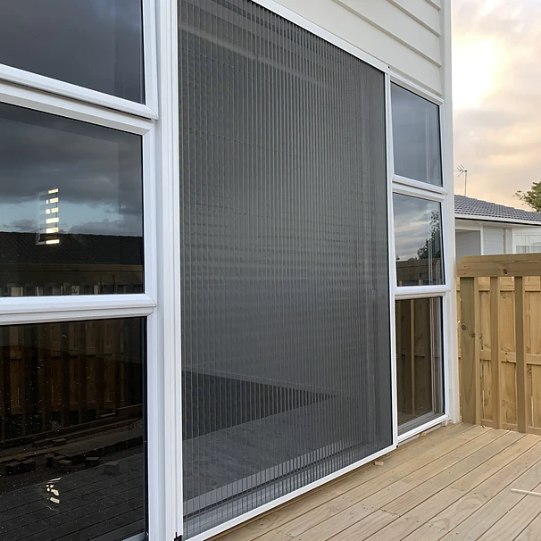 Aluminum Profile Plisse Pleated Sliding Polyester Mesh Door Mesh Retractable Insect Screen Door