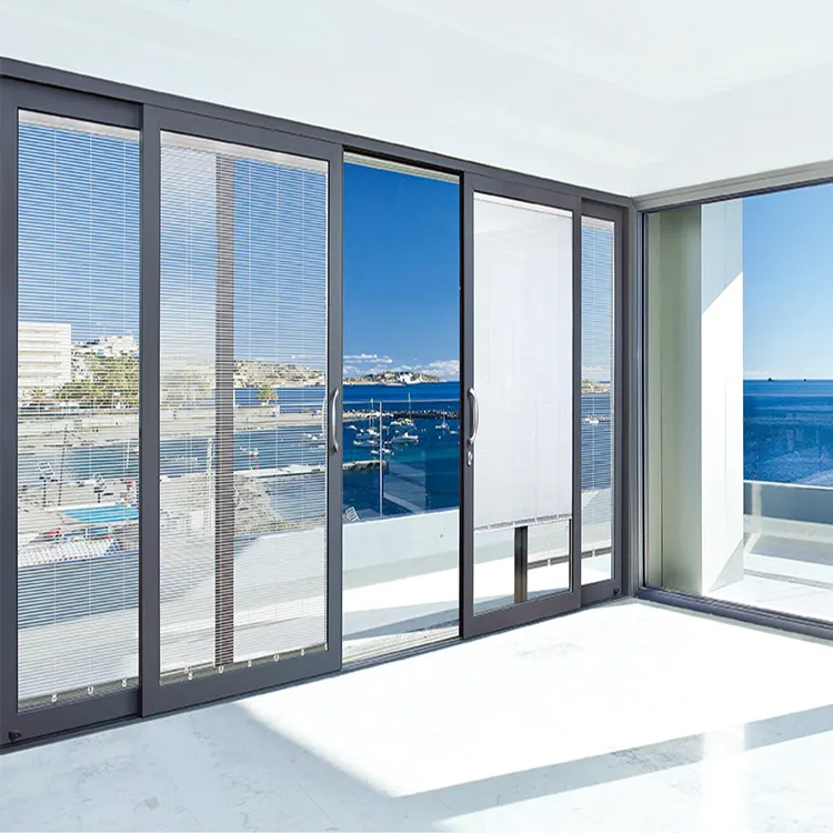 Modern Designs Aluminium Pocket Patio Doors Home Use Aluminium Glass Sliding Door