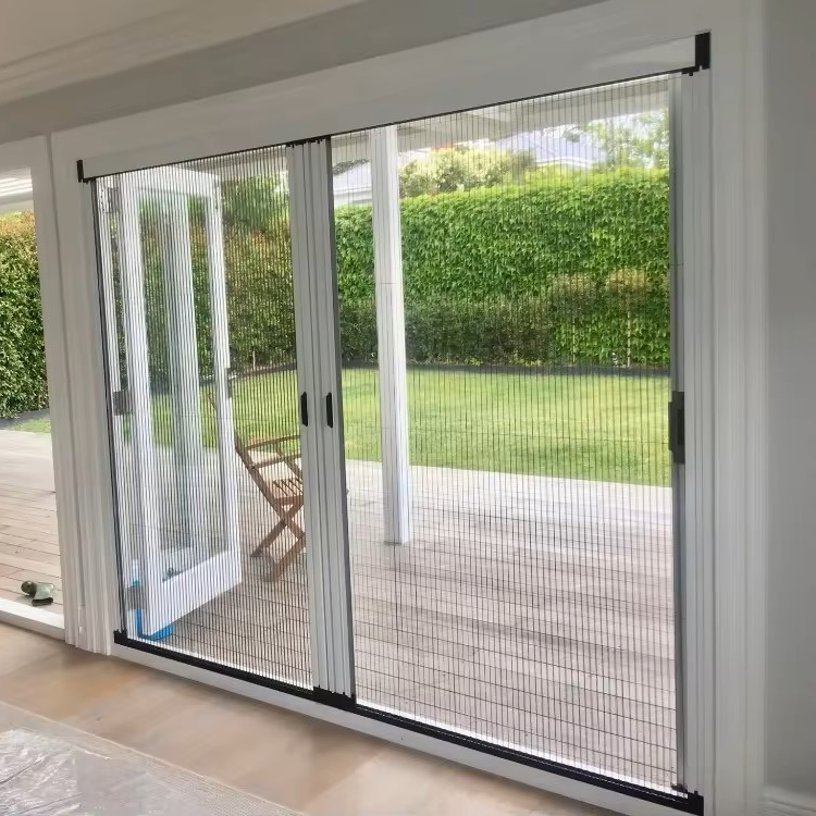 Plisse Mosquito Net Folding Screen Door Retractable Sliding Door