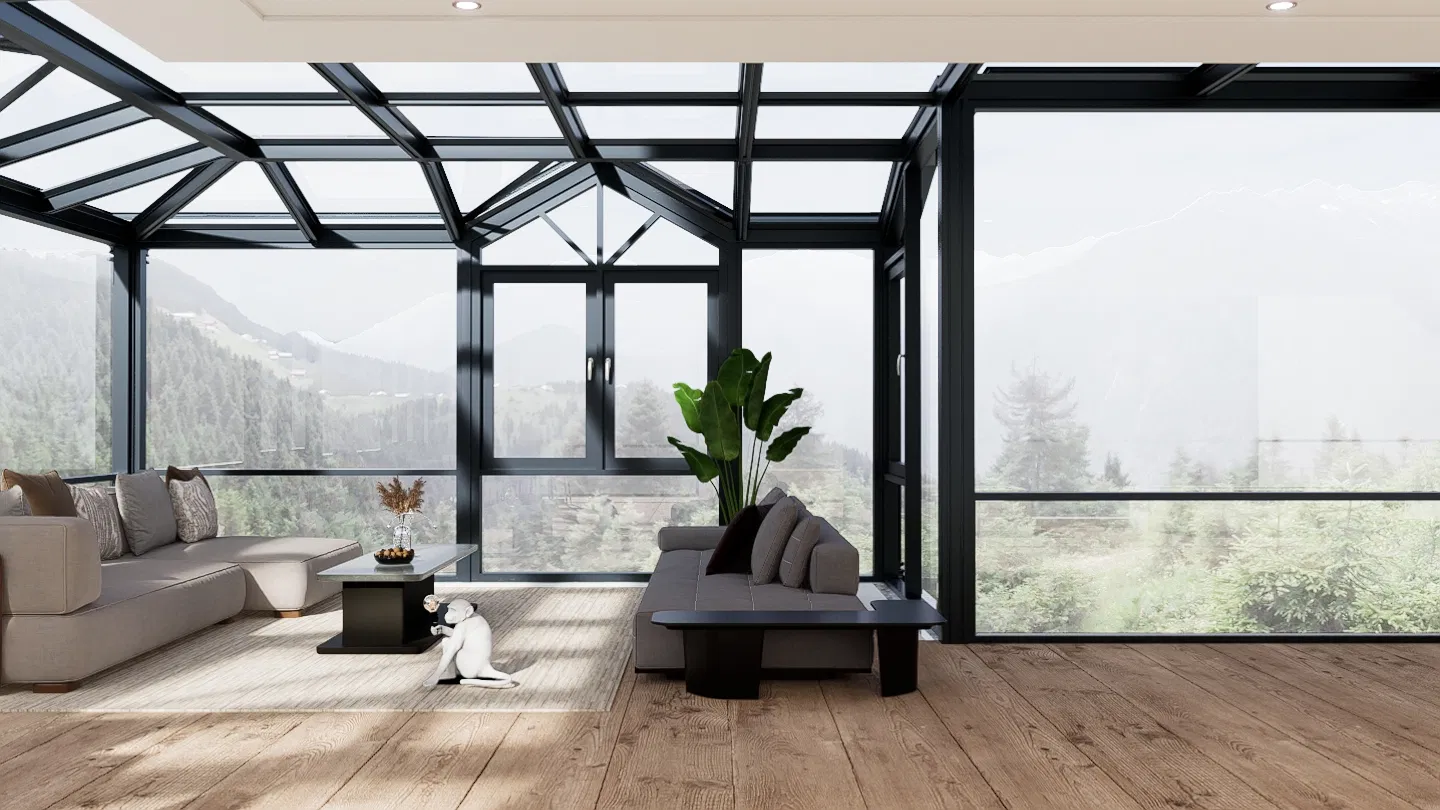 High Quality Broken Bridge Aluminum Aluminium Alloy Conservatory with Tempered Glass Energy Saving Four Seasons Sunrooms