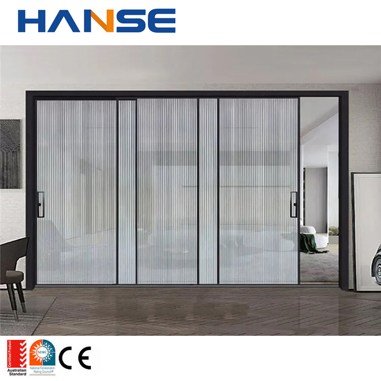 Exterior Conceal Stacking Sliding Patio Door Large Double Tempered Aluminum Door Profile Hidden Glass Pocket Slide Doors Inside