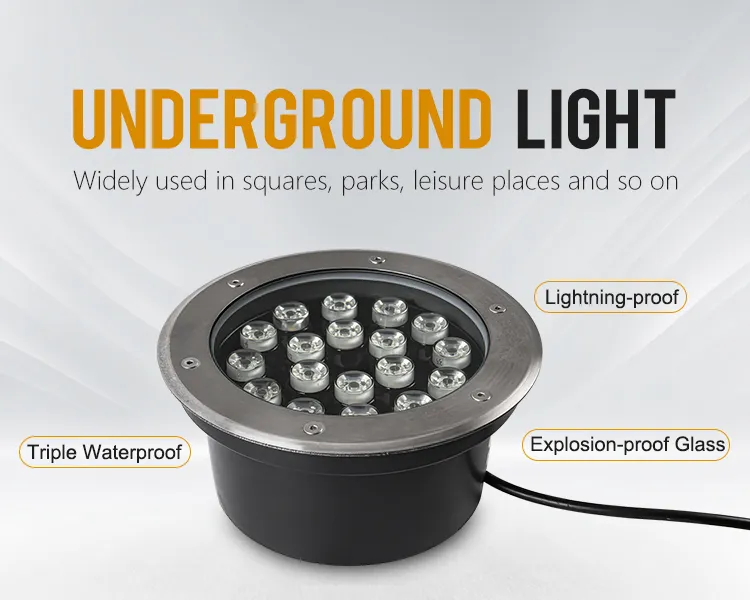 LED Round Waterproof IP67 Stainless Steel Outdoor Floor Recessed Underground Inground Garden Light