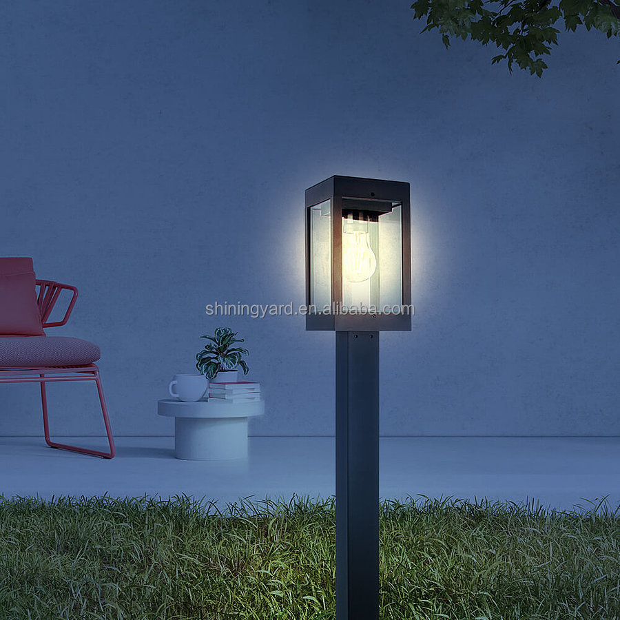 Super Bright 4W Waterproof IP54 Aluminum Solar Bollard Modern LED 6000K Daylight Garden Landscape Outdoor Light