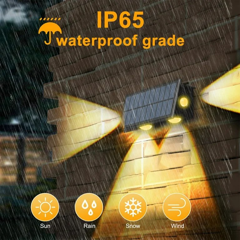 Grandview Outdoor Solar Wall Lamp IP65 Waterproof Wall Washer Light