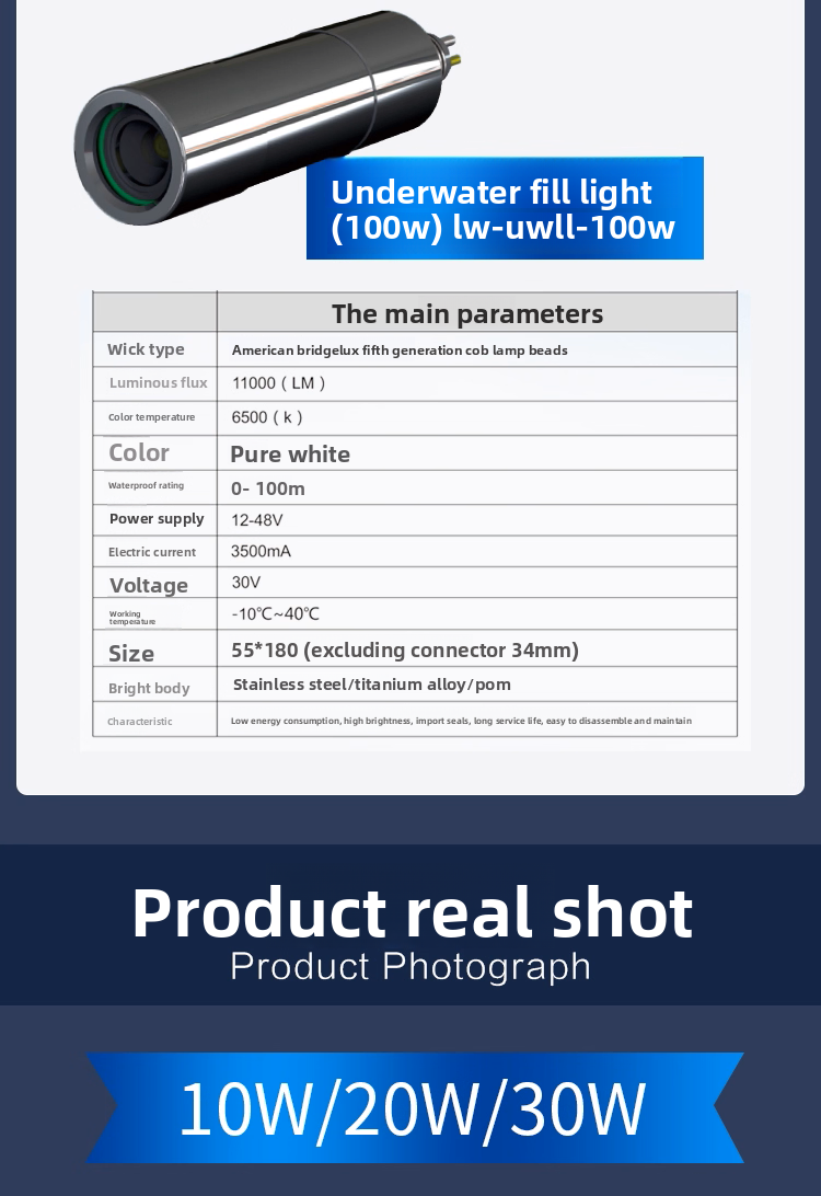 Marine Grade 316L Waterproof 10W LED Underwater Light