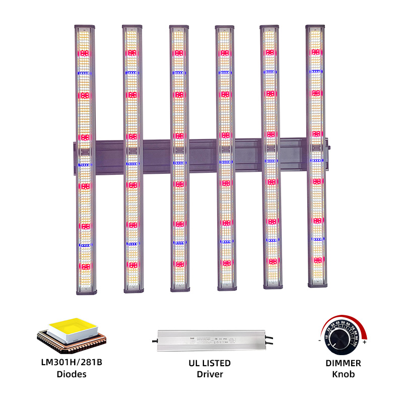 318 Best Uv Ir 500w 600w 720w 800w 1000w 8 Bar Dimmable Samsong Lm301b Lm301h Indoor Plant Led Grow Light Full Spectrum