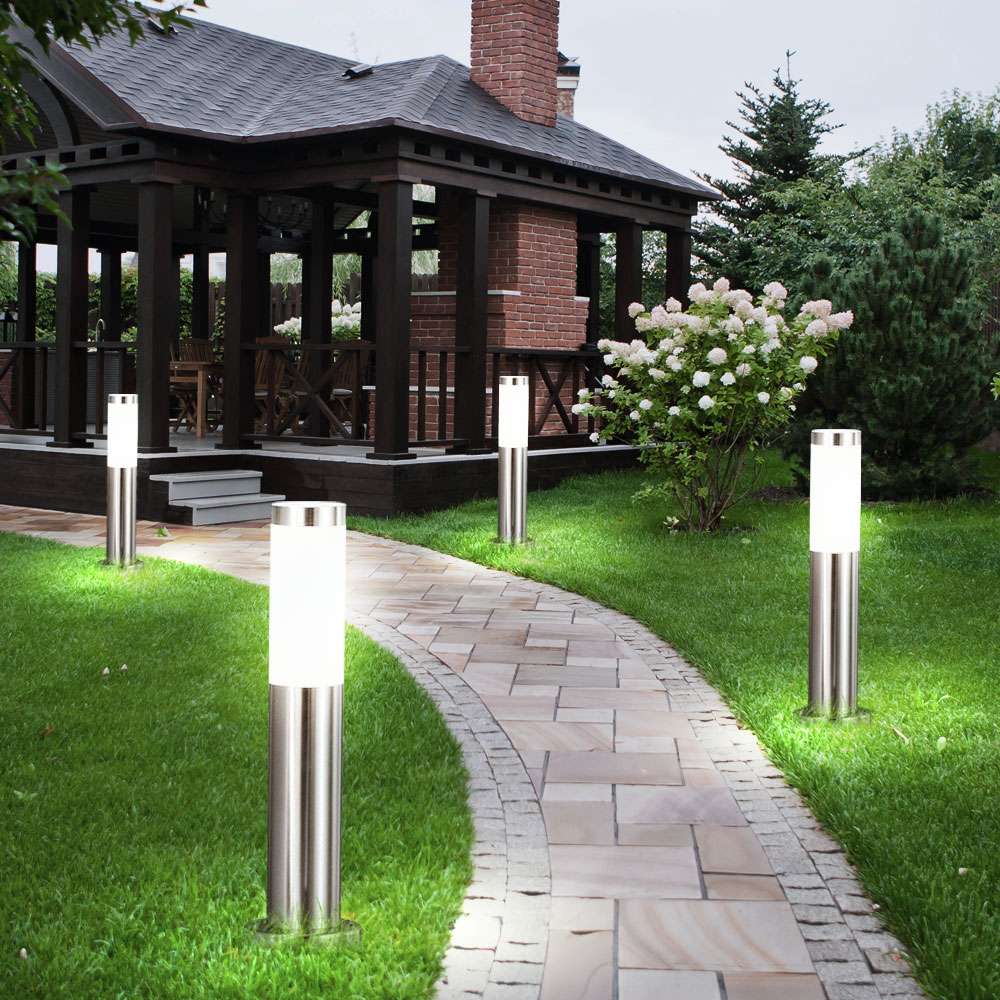Landscape Stainless Steel Cylinder IP44 Outdoor Waterproof Led E27 Garden Lawn Light Bollard Round