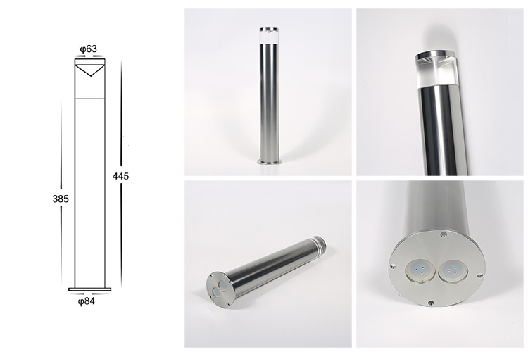 China 316 Stainless Steel Material Body IP54 12v Bollard Led Garden Lights Outdoor Waterproof