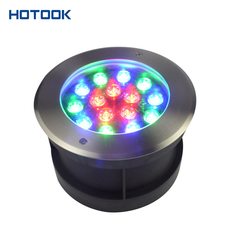 Hotook Premium Recessed LED Underground Lights WiFi APP Control Stainless Steel 15W RGB LED Inground Lights