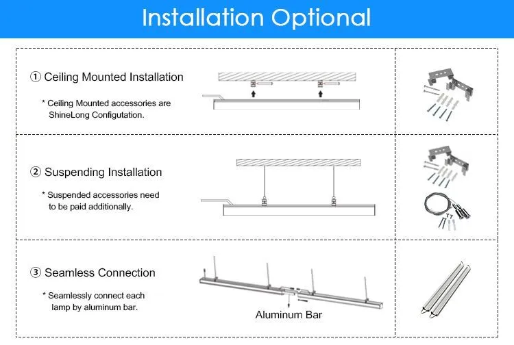 IP40 Ik09 Linear Light with Instant Seamless Connection 140lm/W Luminous Efficacy