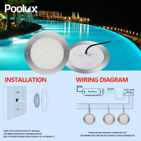 2025 Hot Selling IP68 Super Thin 316 Stainless Steel Underwater Pool Light Underwater Pool Light