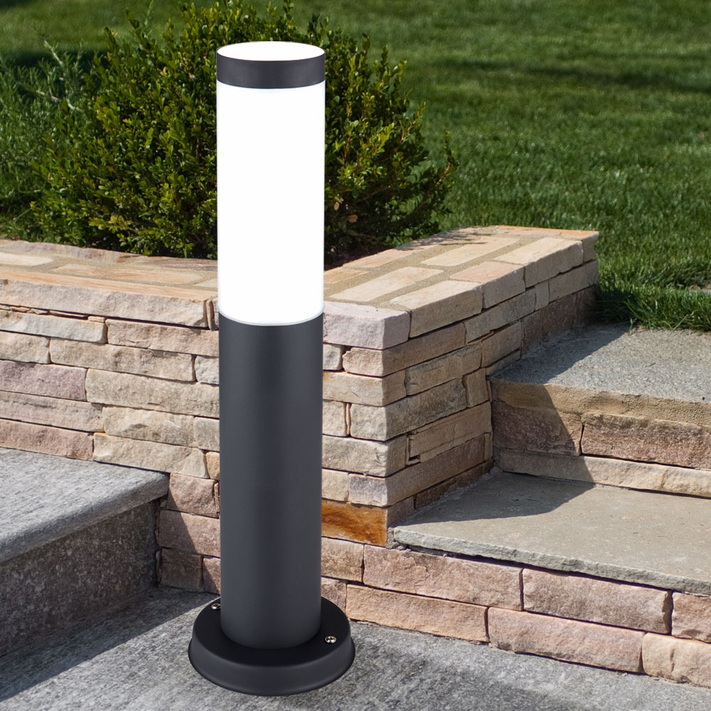 Landscape Stainless Steel Cylinder IP44 Outdoor Waterproof Led E27 Garden Lawn Light Bollard Round
