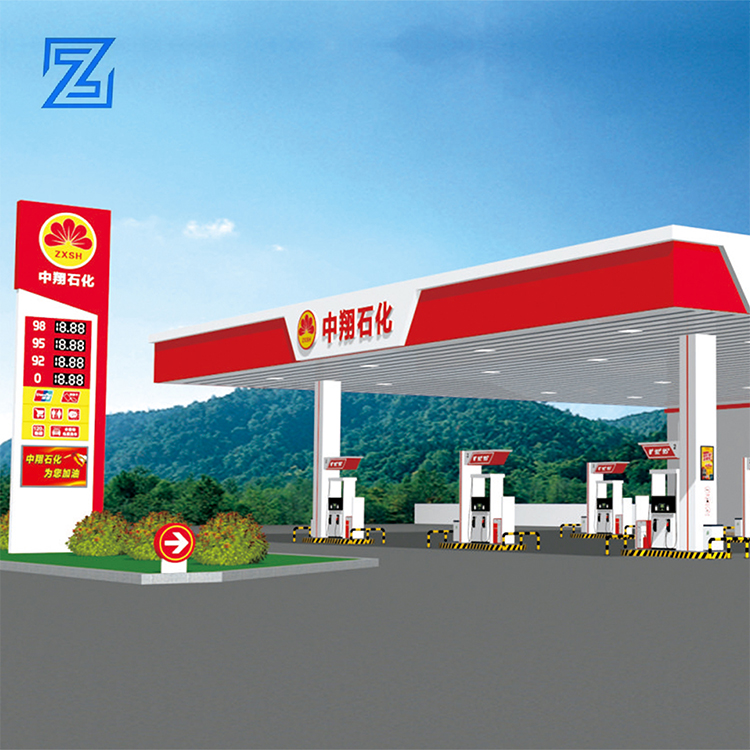 Wholesale Custom-made Stainless Steel Canopy LED Light Source 8-Year Lifespan Design Install Service for Gas Station Pylon Sign