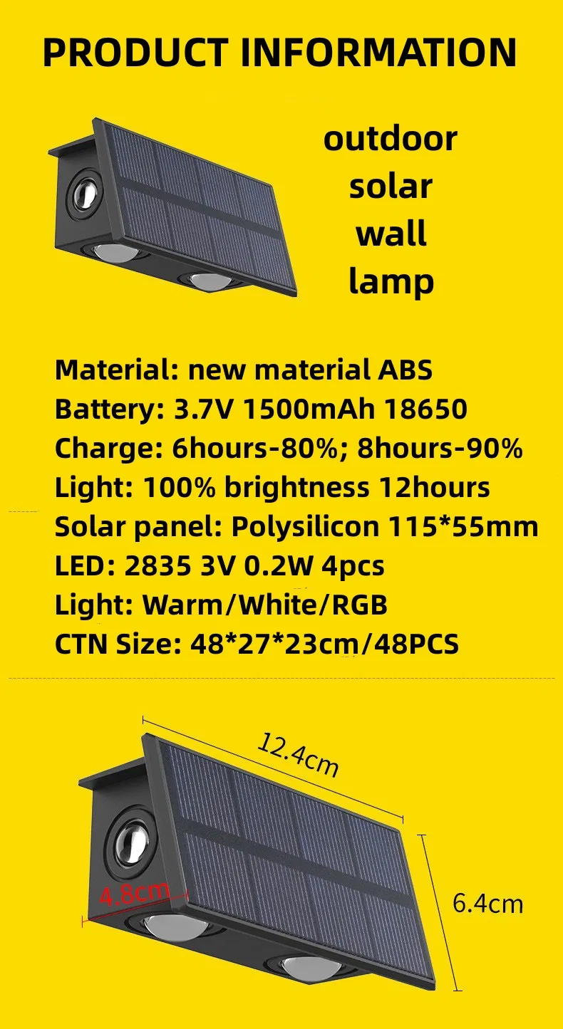 Outdoor Solar Wall Lamp Specifications Map