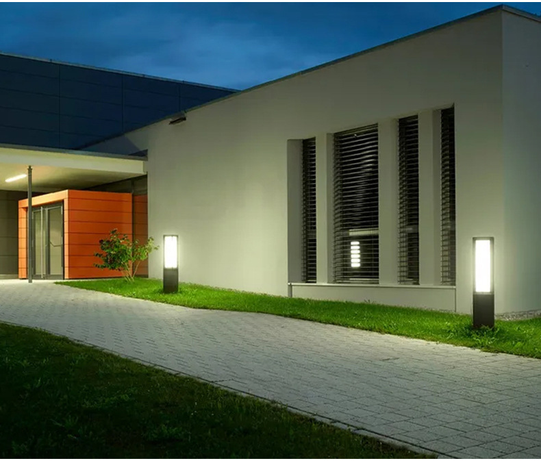New Waterproof IP65 10W Aluminum Led Landscape Bollard Lawn Pathway Lights Outdoor Decor Black Gray 2700K-6500K 270 Beam Angle