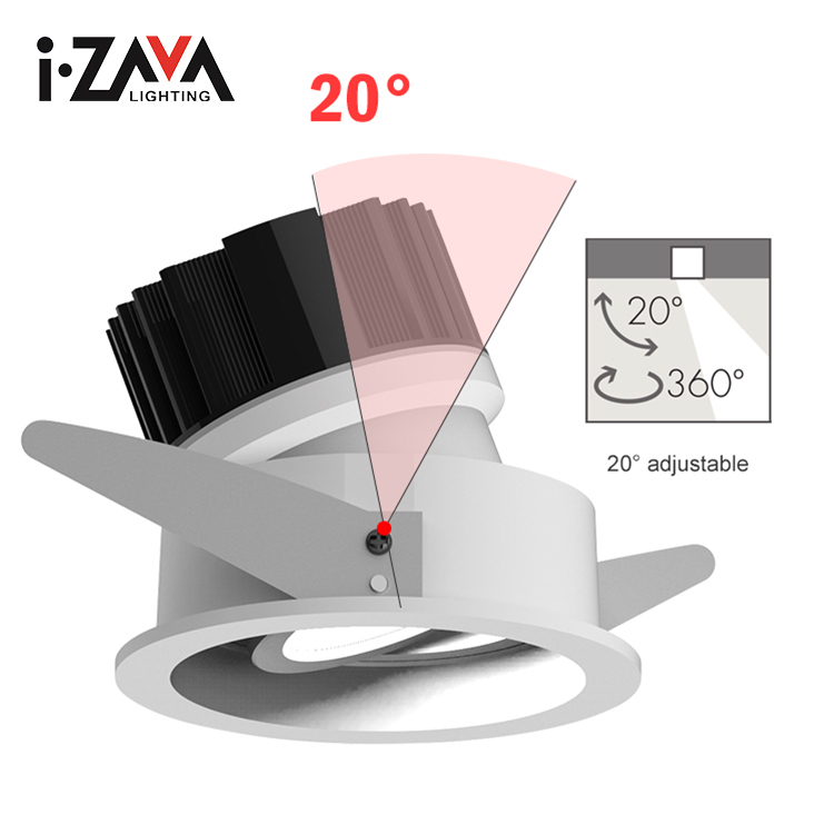 Commercial Indoor Modern Aluminum Decorative Anti-Glare IP44 10W/12W Ceiling Recessed LED Spotlight