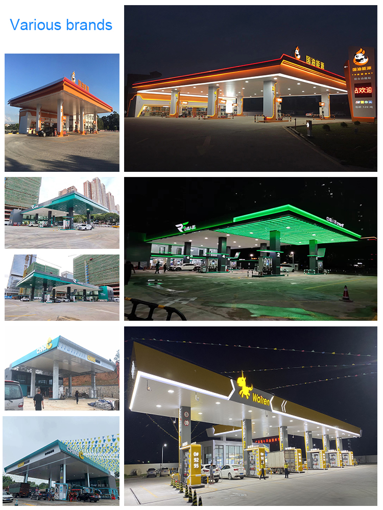 Wholesale Custom-made Stainless Steel Canopy LED Light Source 8-Year Lifespan Design Install Service for Gas Station Pylon Sign