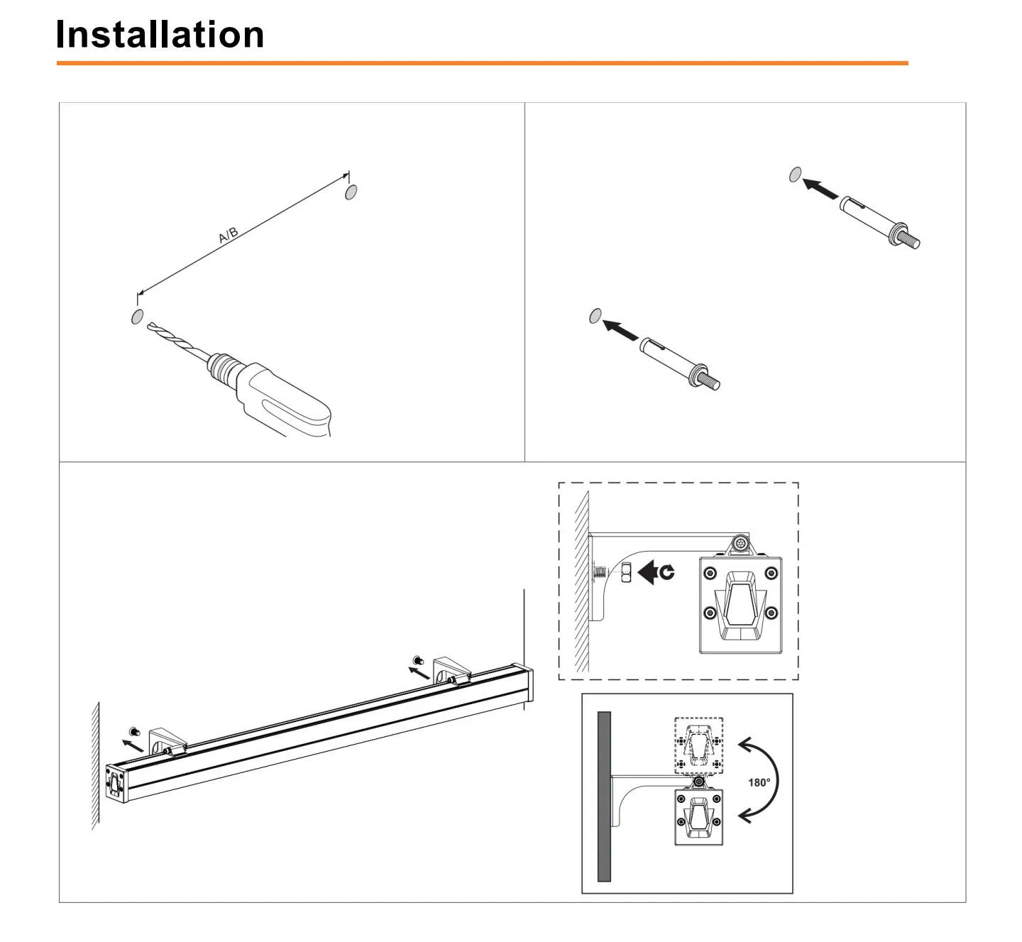 96W Wall Washer Lights RGBW for Bridge Rendering Light Contour