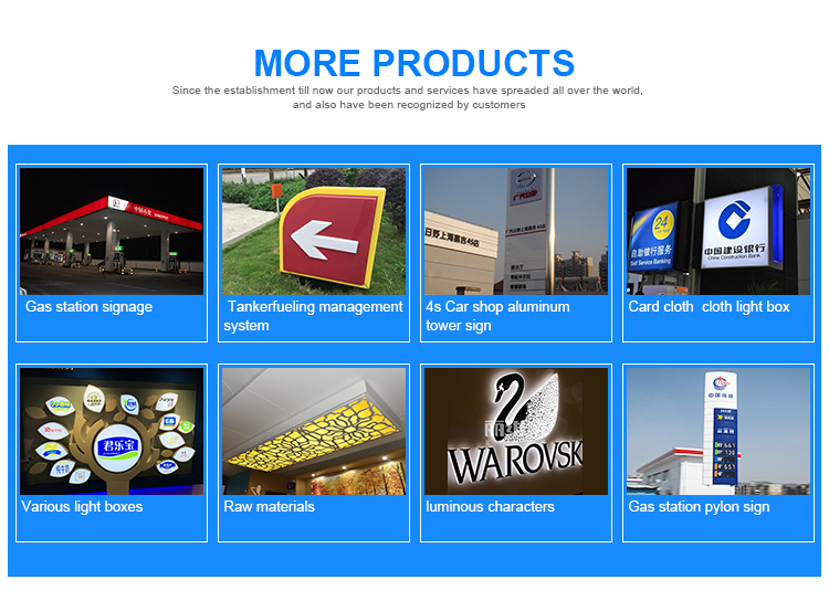 Wholesale Custom-made Stainless Steel Canopy LED Light Source 8-Year Lifespan Design Install Service for Gas Station Pylon Sign
