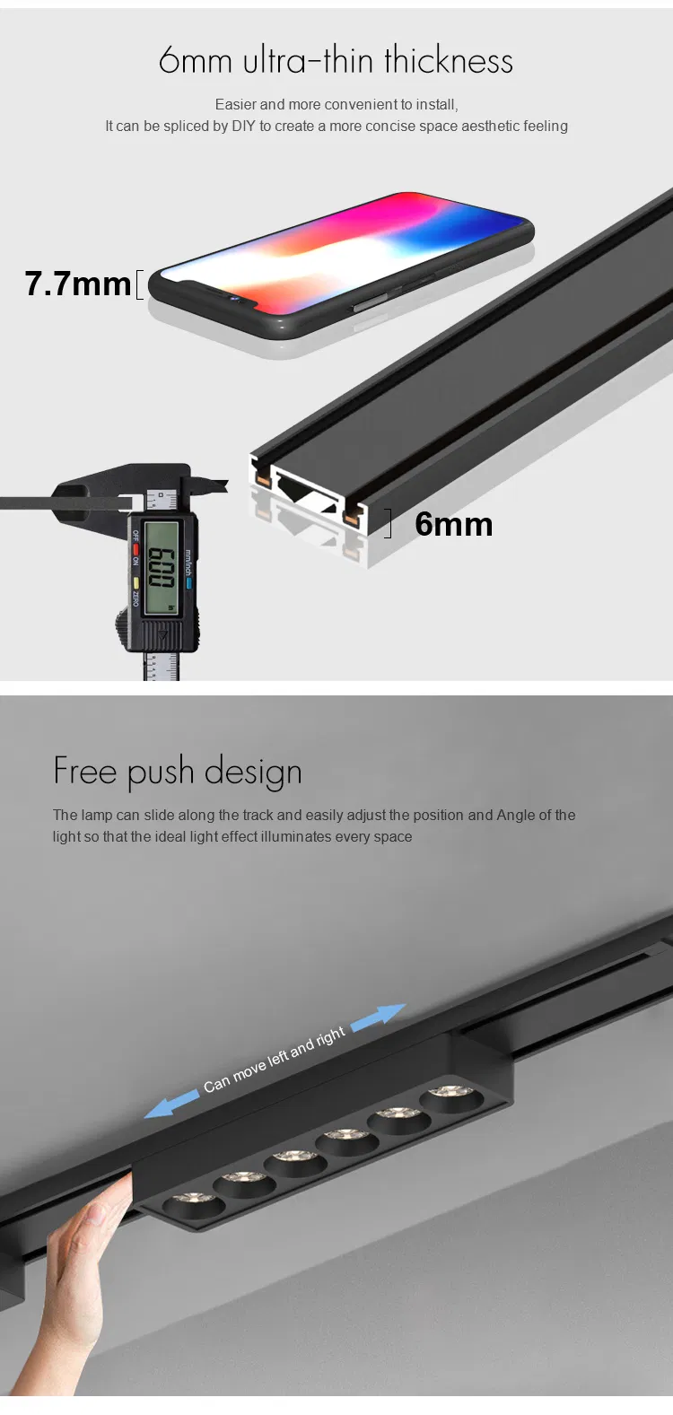 12W 20W 30W Modern Track Lighting Magnetic Grill Light