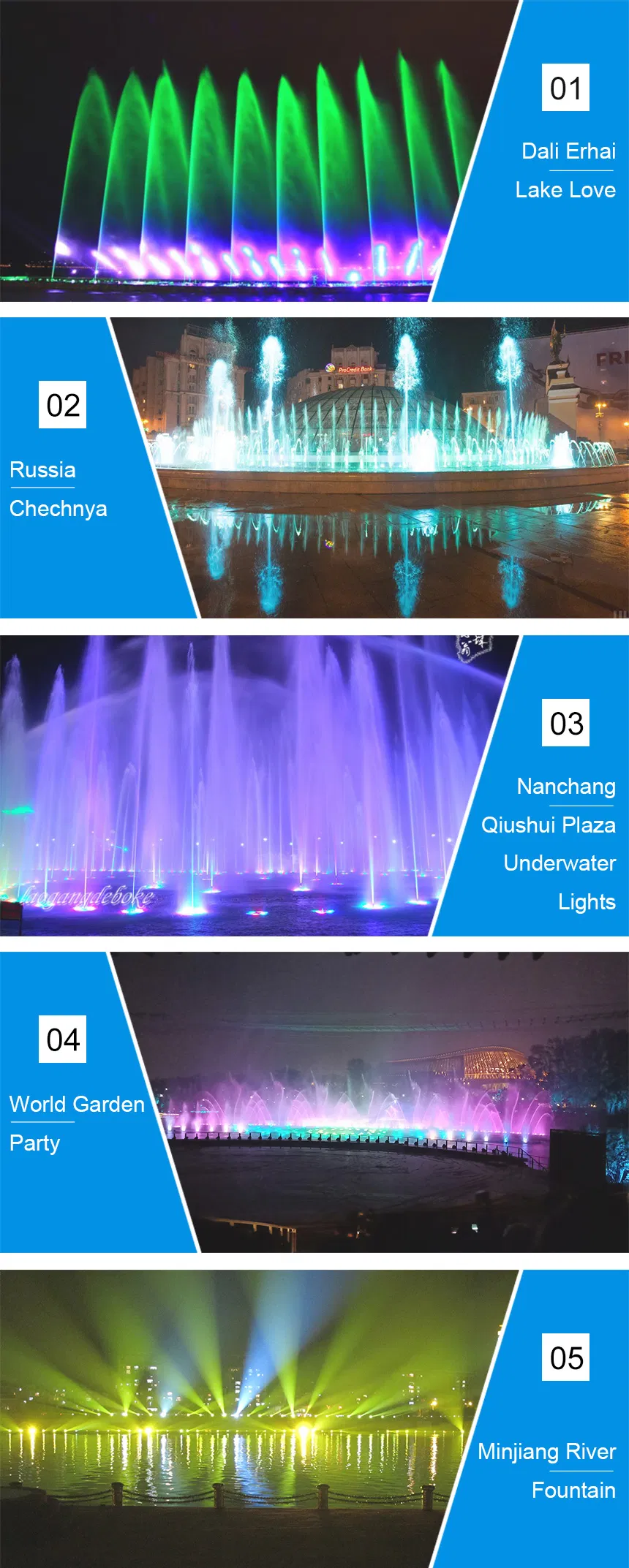 High Power 36W-60W IP68 Waterproof Stainless Steel Spotlight Pool LED Underwater Fountain Light
