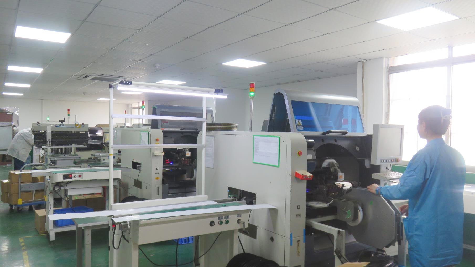 Final SMT quality check on LED circuit boards before dispatch