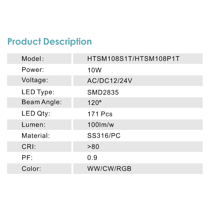 Hotook 120mm Luz De Piscina Full Resin Filled IP68 Waterproof RoHS LED Underwater Lights RGB Spotlight Light