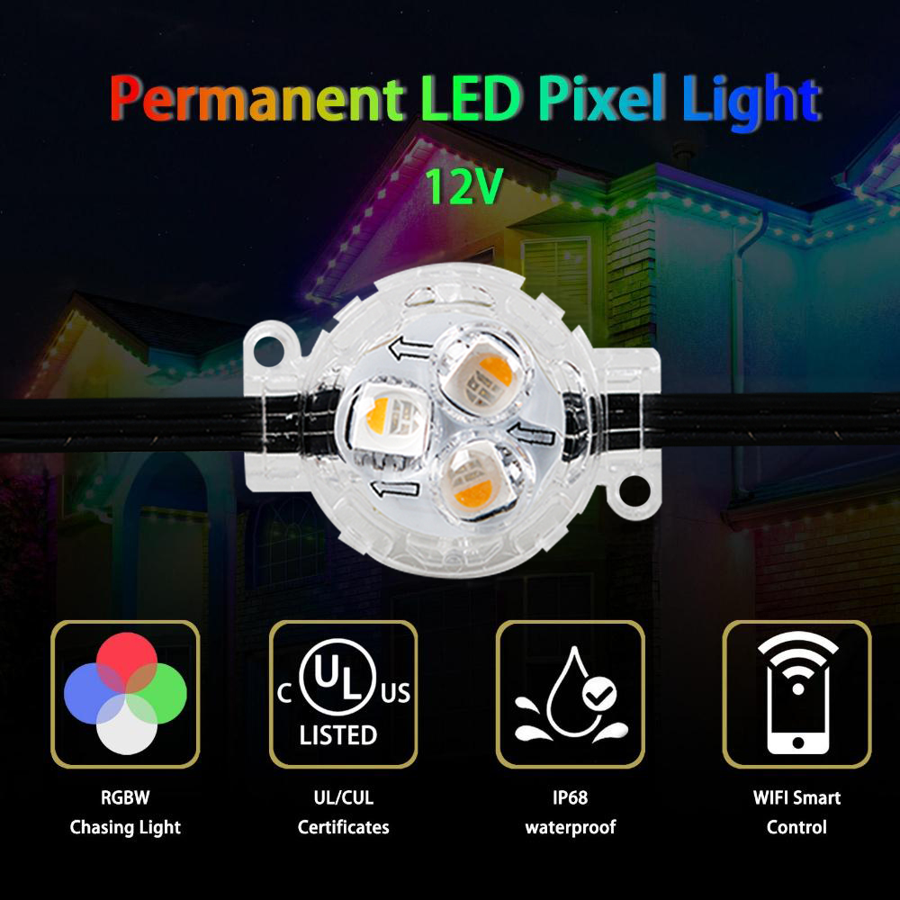 SHIJI 30mm RGBW Waterproof Smart Led Pixel Point Light Ip67 Outdoor Permanent Christmas Track Lights
