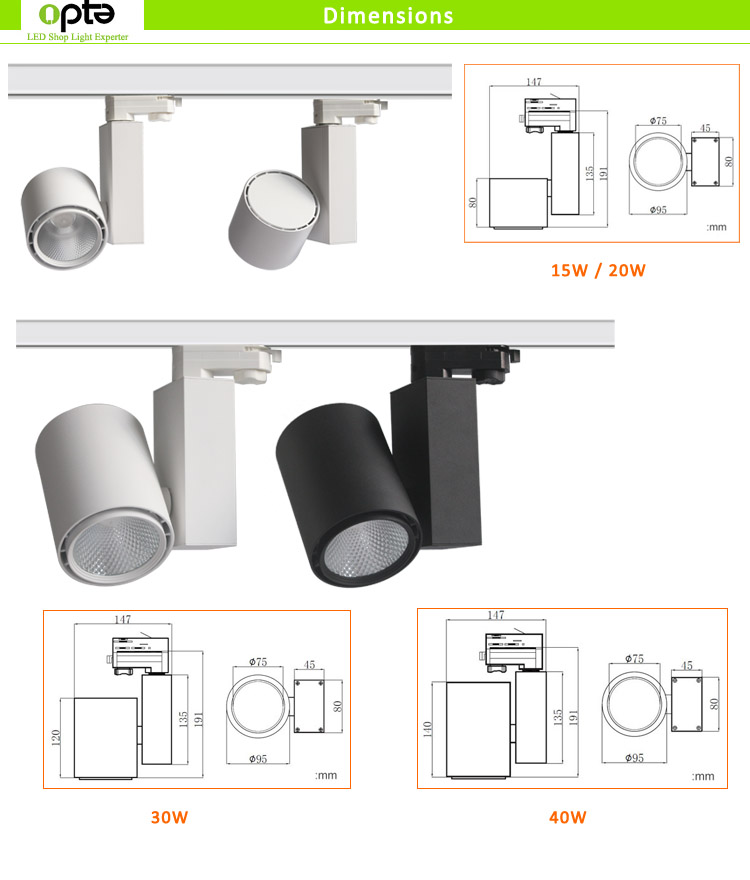 Ra97 Spotlights Track Lights Motorized Led Track Spotlight with 5 Years Warranty