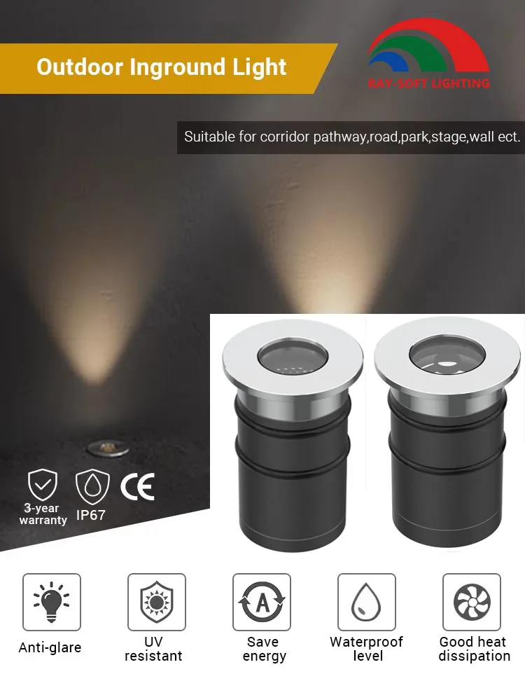 High End 316L Stainless Steel COB LED Mini Park Garden Recessed Mounted Inground Underground Buried Light
