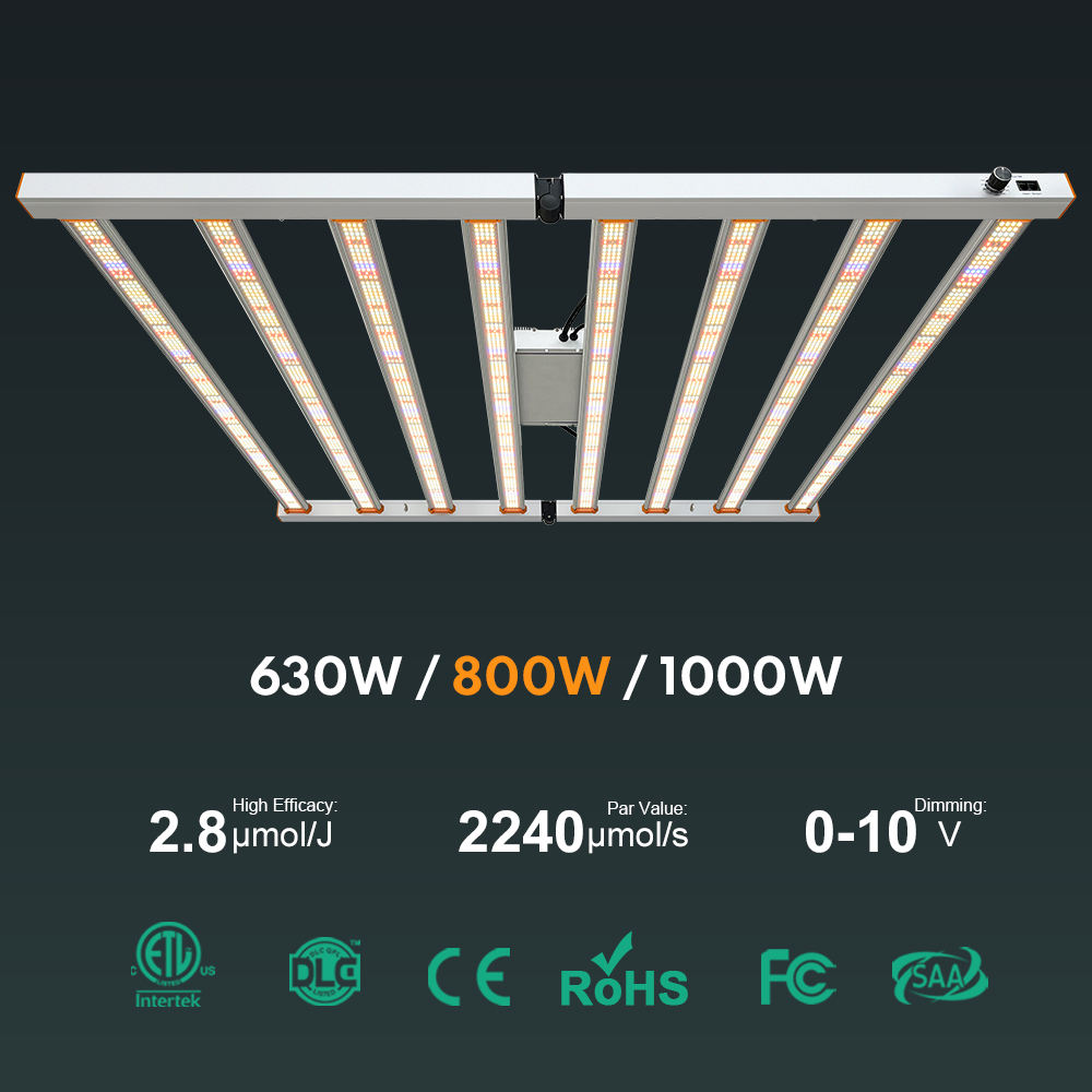 Pro Commercial Full Spectrum COB Aluminum Folding 800W 660nm Led Grow Light With IP54/65 For Bloom And Veg For