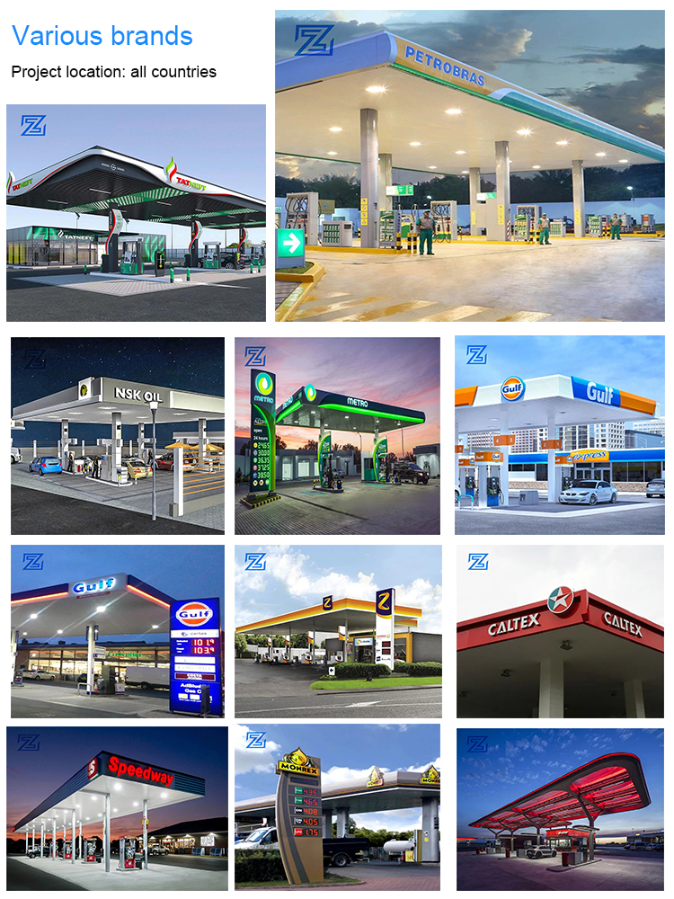 Wholesale Custom-made Stainless Steel Canopy LED Light Source 8-Year Lifespan Design Install Service for Gas Station Pylon Sign