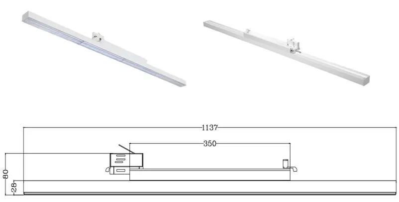 Linear LED Track Light Drawing