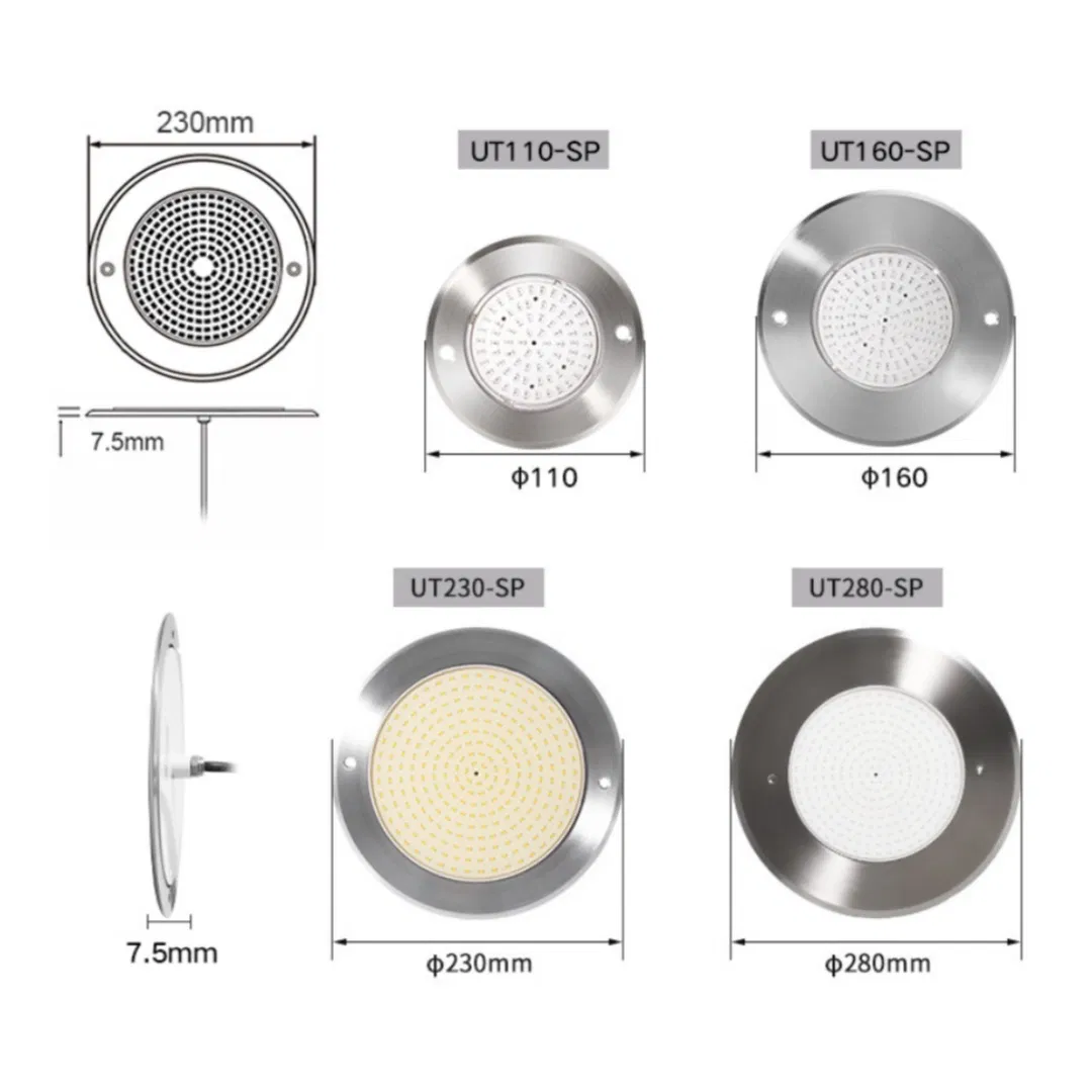 Professional Recessed Pool Light IP68 Luz De Piscina 304ss Outdoor Niche LED American Type Pentair Underwater for Swimming Pools