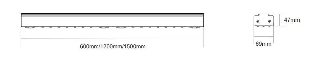 IP40 Ik09 Linear Light with Instant Seamless Connection 140lm/W Luminous Efficacy