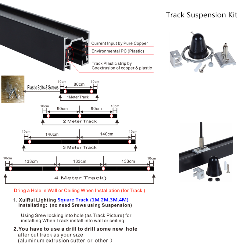 Modern Aluminum Alloy LED Spotlight Track Lighting System with Spring Connect 3-Circuit Magnetic Mount for Office Use