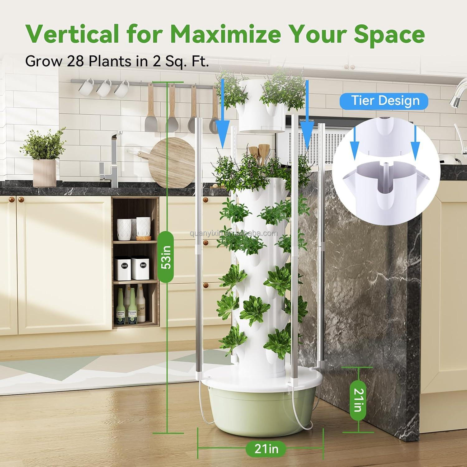 Vegetables Growing in Tower 1