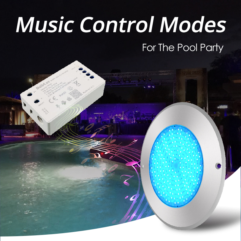 Hotook Patented WiFi Control Light for Pool Niche Replace IP68 SS316 Stainless Steel Resin Filled 18W LED Lights Underwater