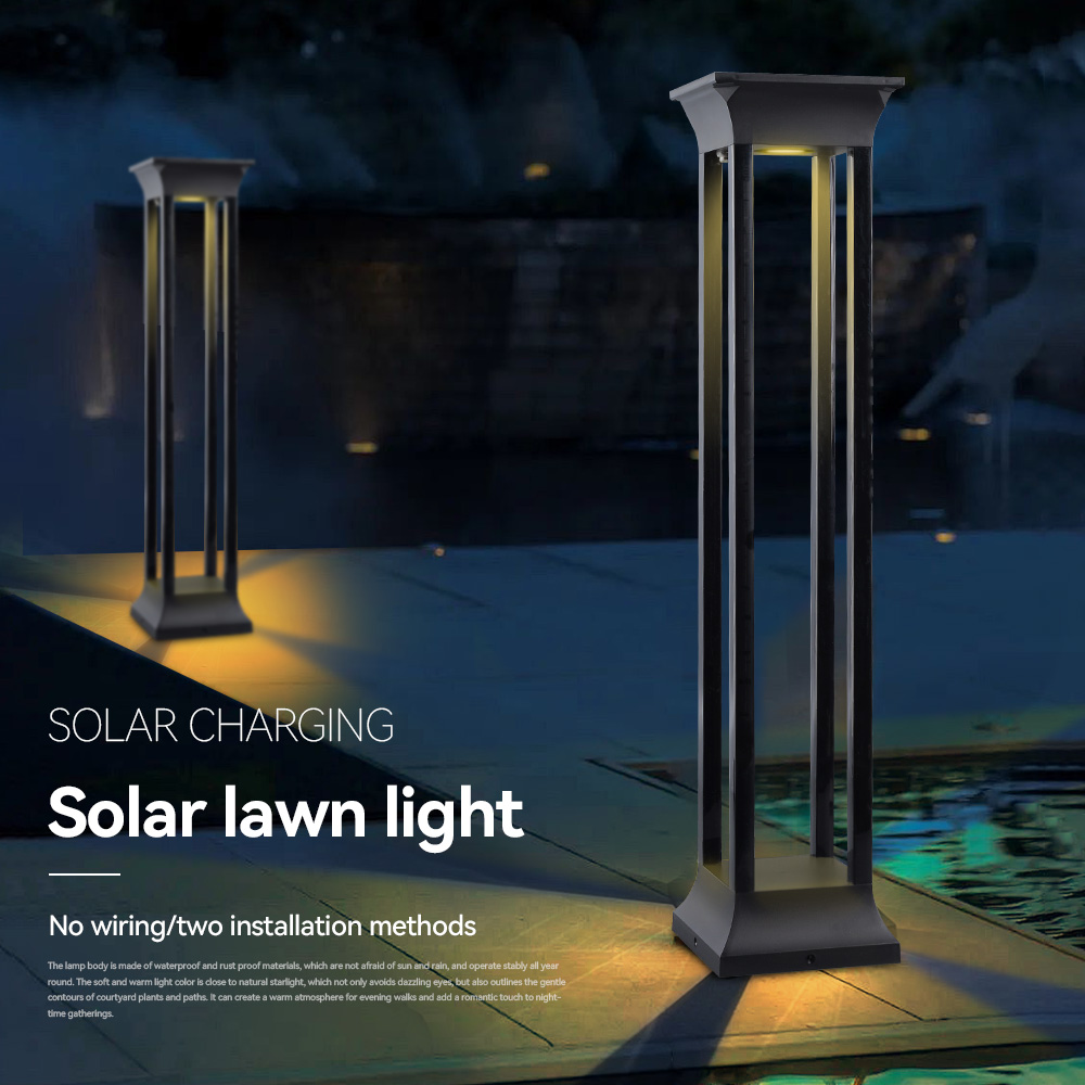 NEW Outdoor Solar Garden Lamp Bollard Yard Security Lawn Light Landscape Lighting Solar Pathway Lights Outdoor IP65 1W 3000K