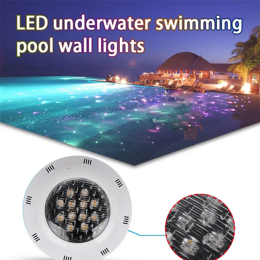 45W ABS IP68 12V Remote Control RGB Underwater LED Swimming Pool Light