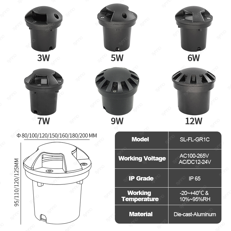 Half Moon Outdoor LED Step Light Deck Inground Lamp Underground Light