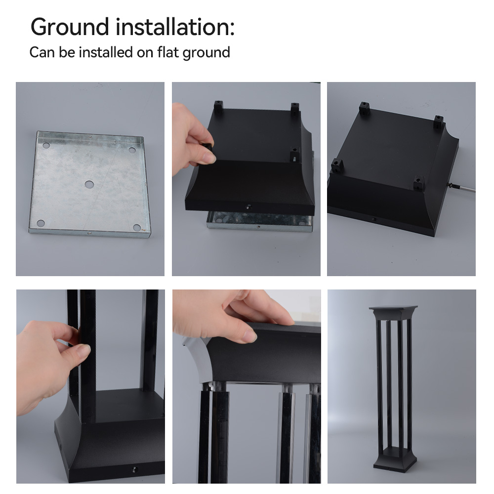 NEW Outdoor Solar Garden Lamp Bollard Yard Security Lawn Light Landscape Lighting Solar Pathway Lights Outdoor IP65 1W 3000K