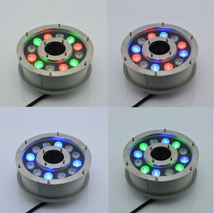 IP68 Waterproof 12V 24V Submersible RGB LED Fountain Swimming Pool Pond Nozzle Waterfall Underwater Lights