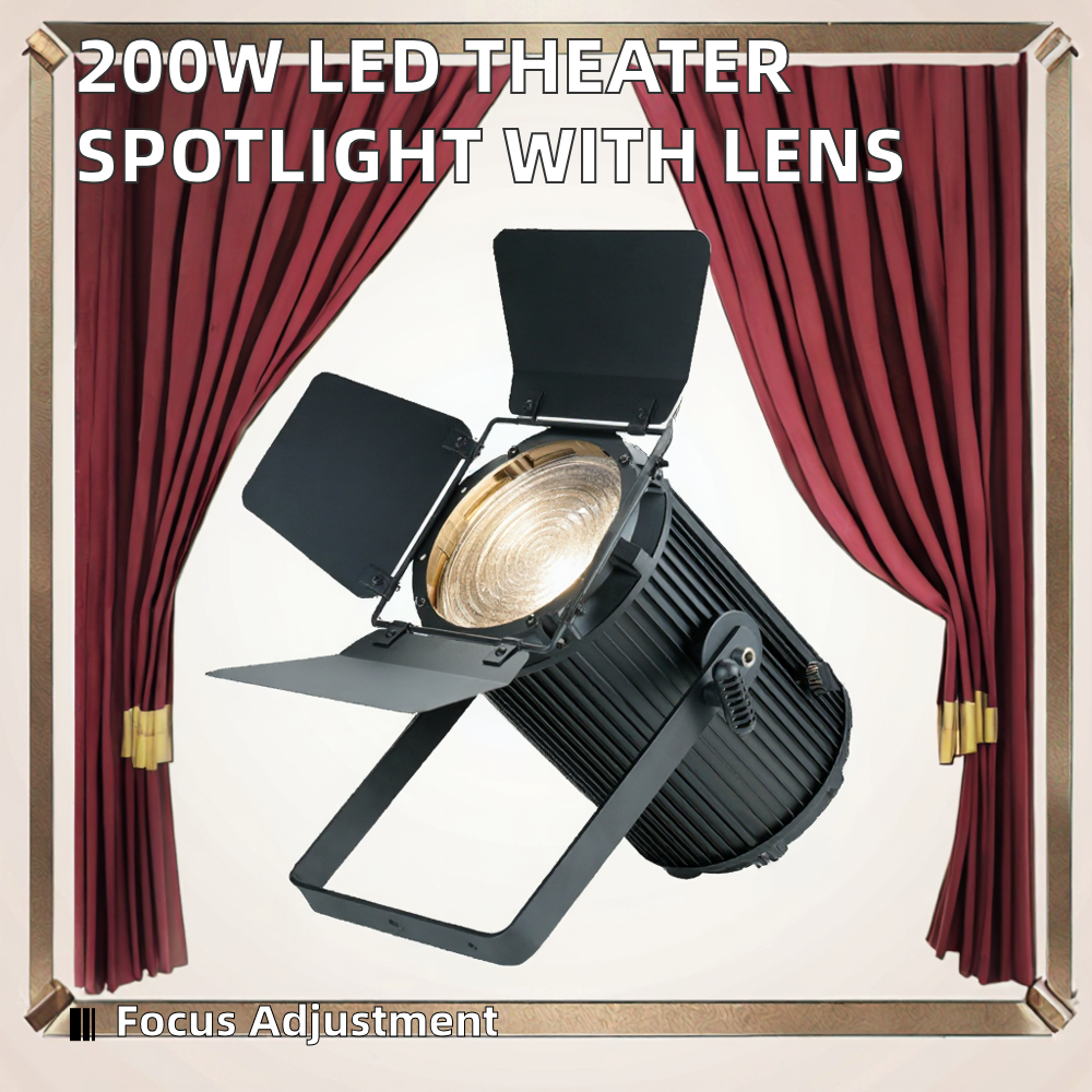 200W Adjustable Focus Dimmable 3200K/5600K Aluminum Alloy Theater Spot Light