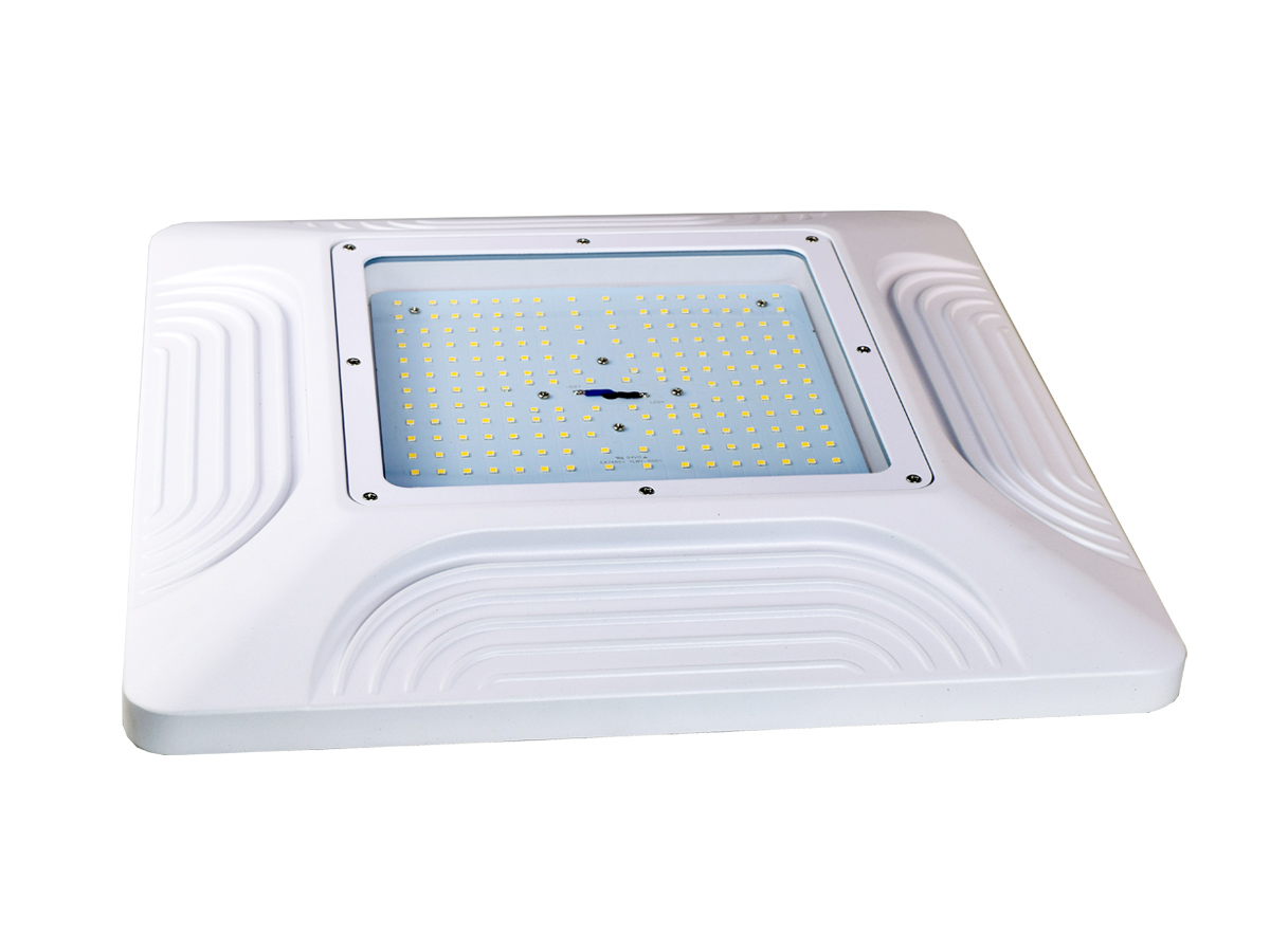 50W to 100W Square LED Canopy Lights for Petrol Station Waterproof Surface Mount Commercial LED Canopy 5 Years Warranty
