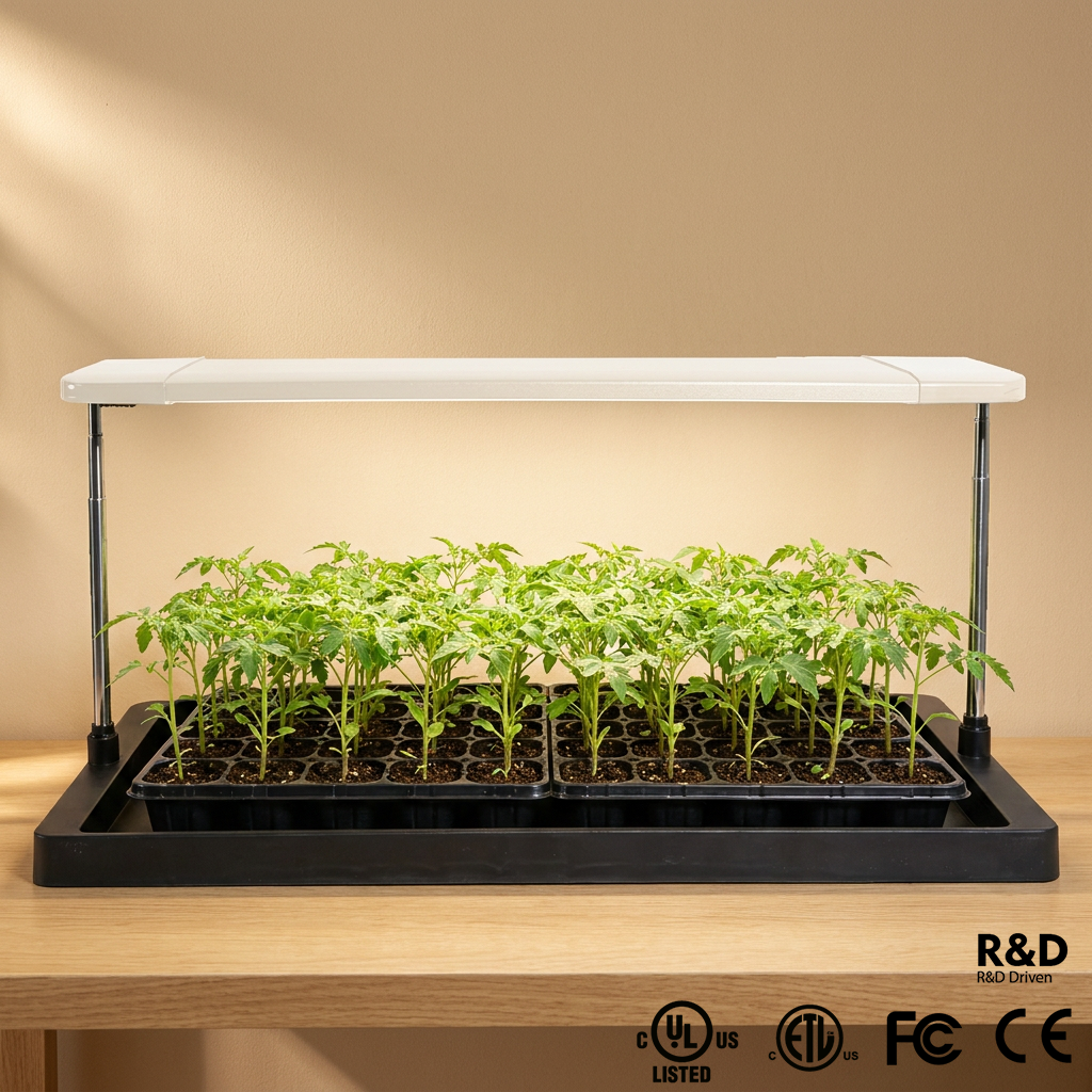 Grow Light for Seed Starting Tray 3 Spectra 24V Safe Grow Light with Timer for Seedling Veg Bloom
