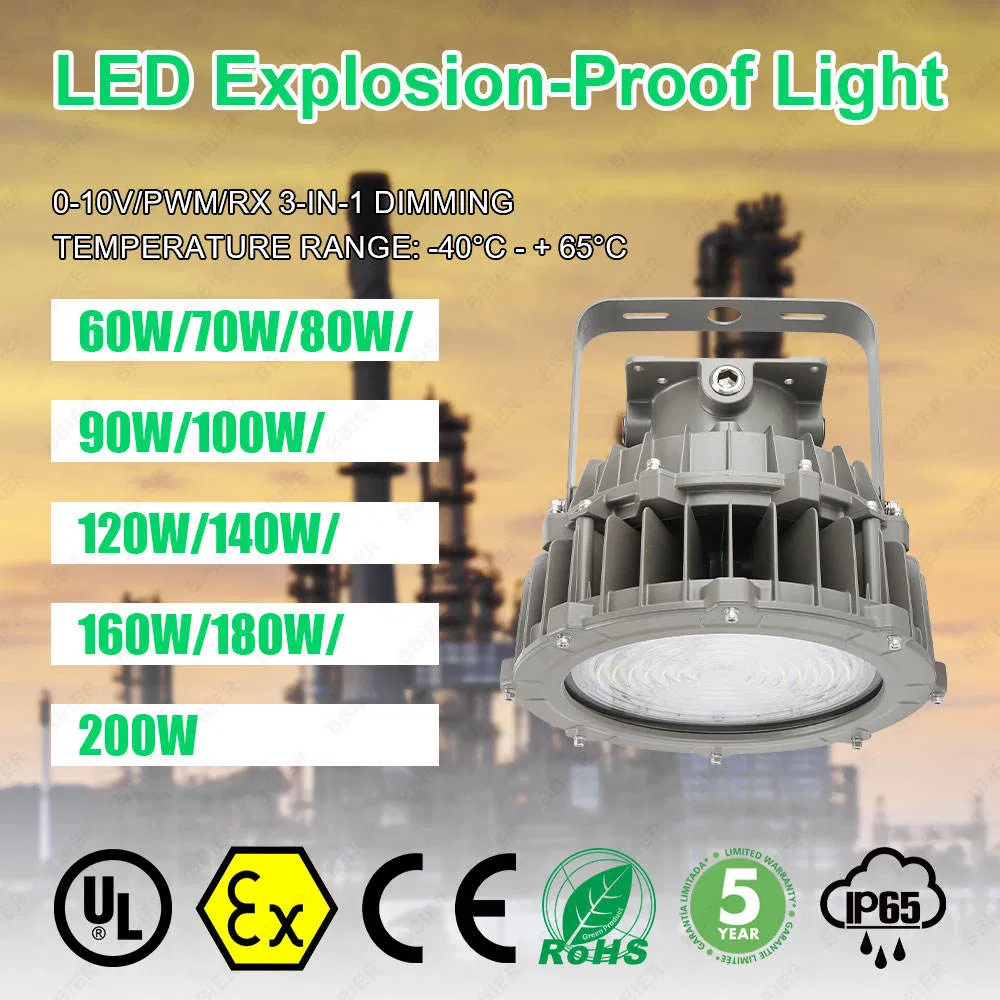 Bbler 60W 70W 80W 90W 100W 120W 140W 160W 180W 200W LED Explosion-Proof Light for Chemical Hazardous Areas