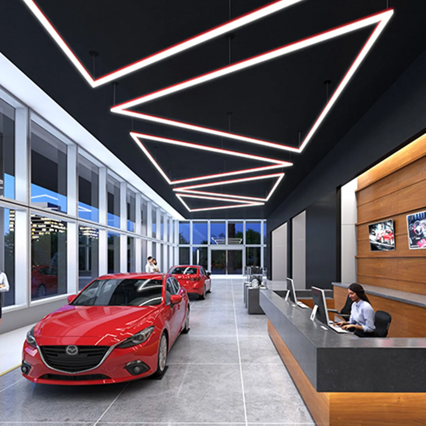Linear Down Light Recessed LED Linear Light Aluminum Profile Office Lighting Chandelier